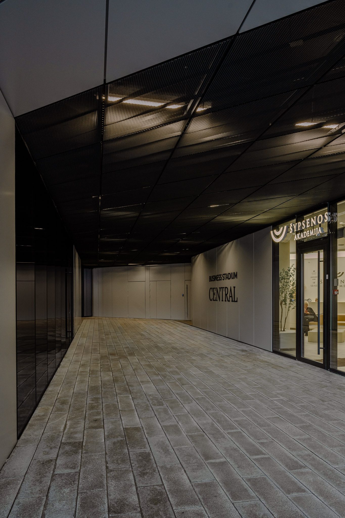 Ground-floor arcade at the entrance to Business Stadium Central