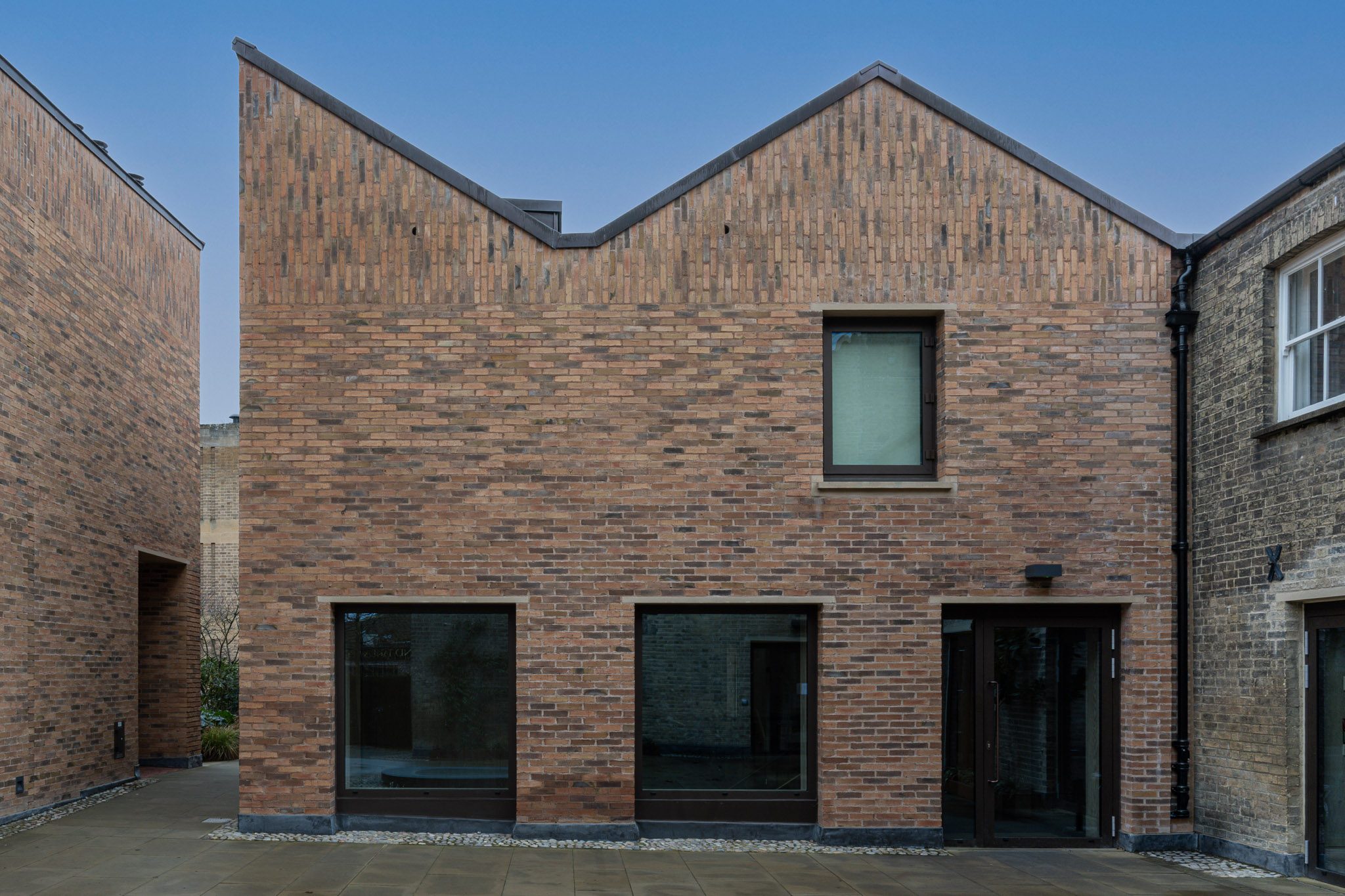 Brick gables and windows in the North Court, Emmanuel College